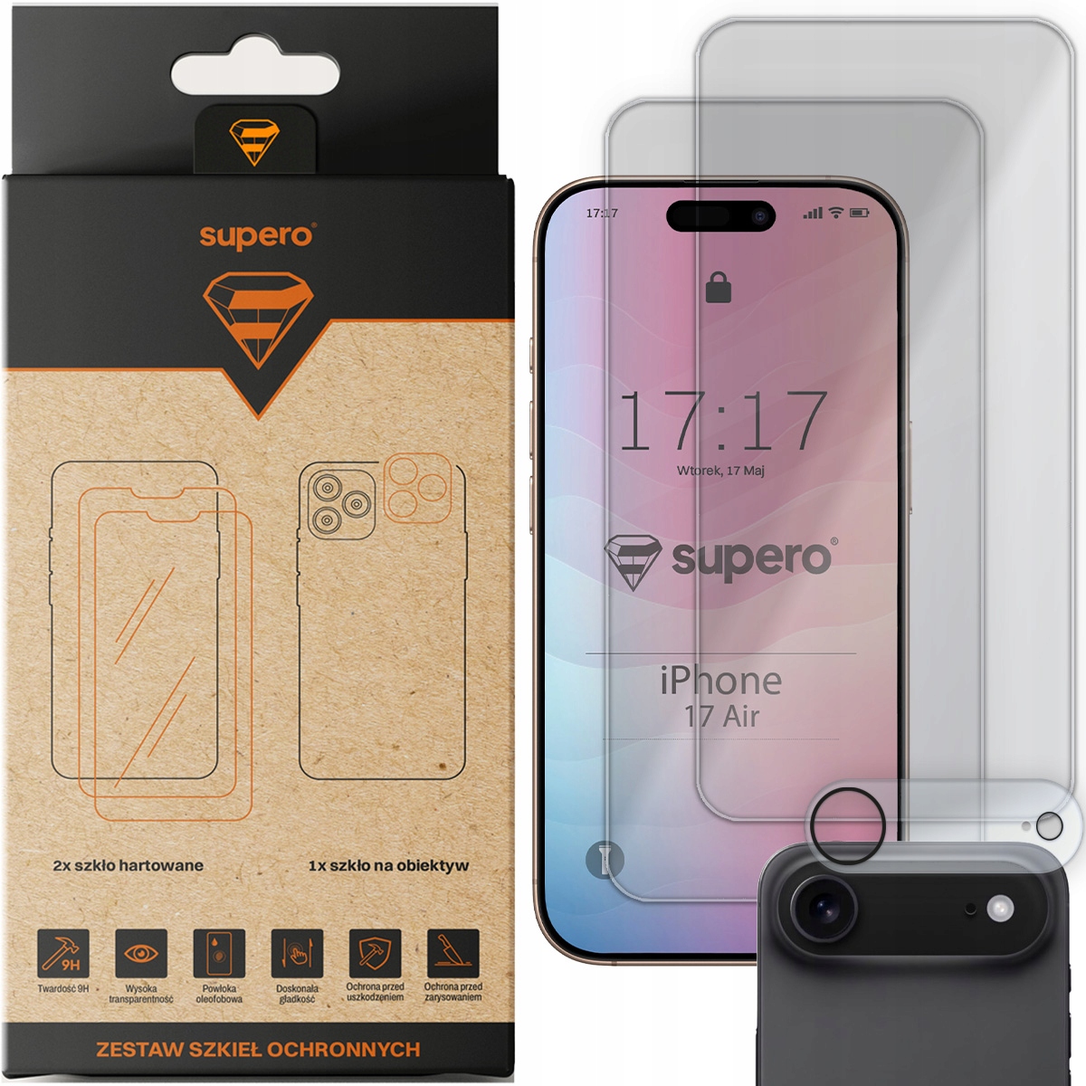 Szkło hartowane Supero do iPhone 17 Air – Doskonała ochrona dla Twojego smartfona