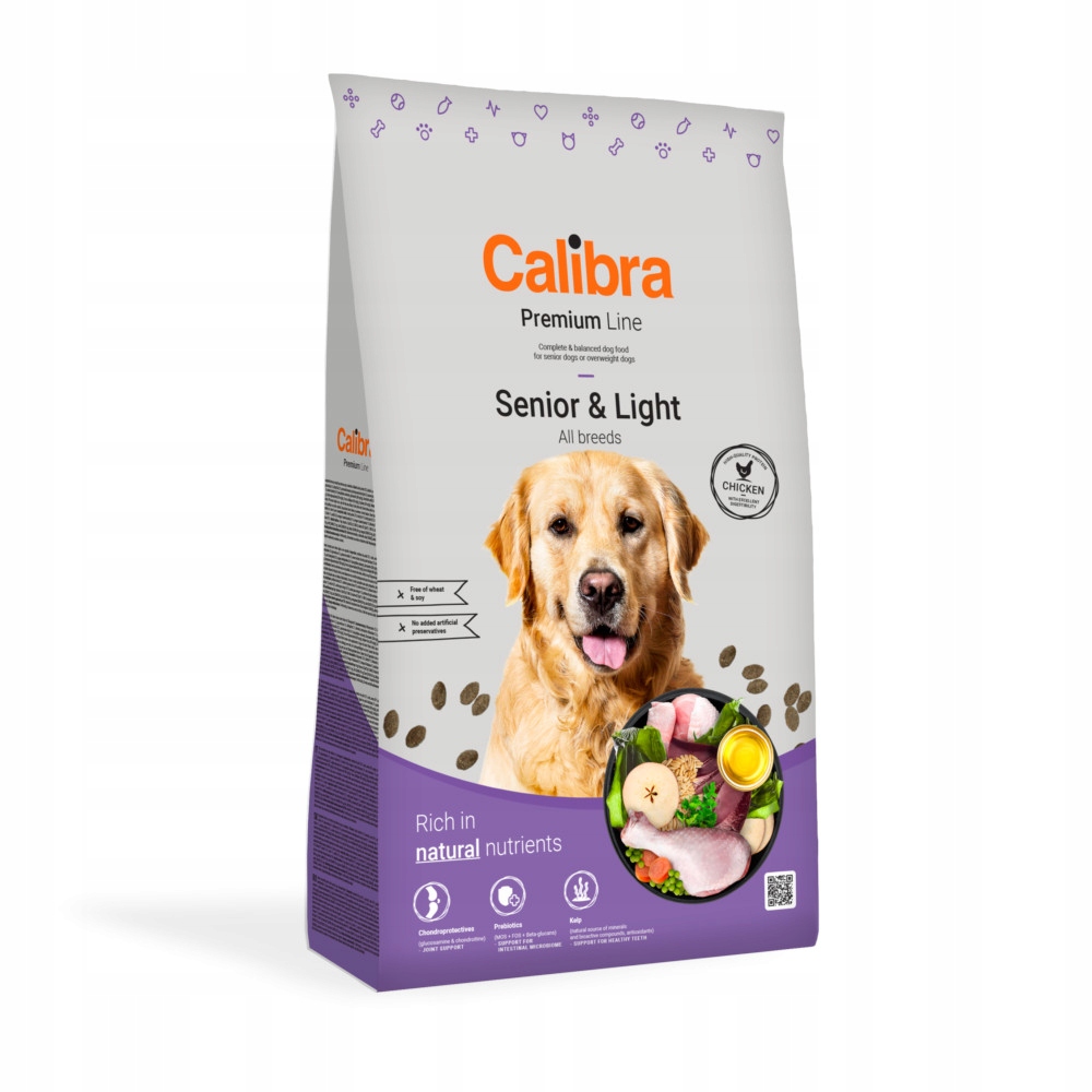 CALIBRA DOG Premium Senior & Light 12kg – Pełnoporcjowa karma dla psów