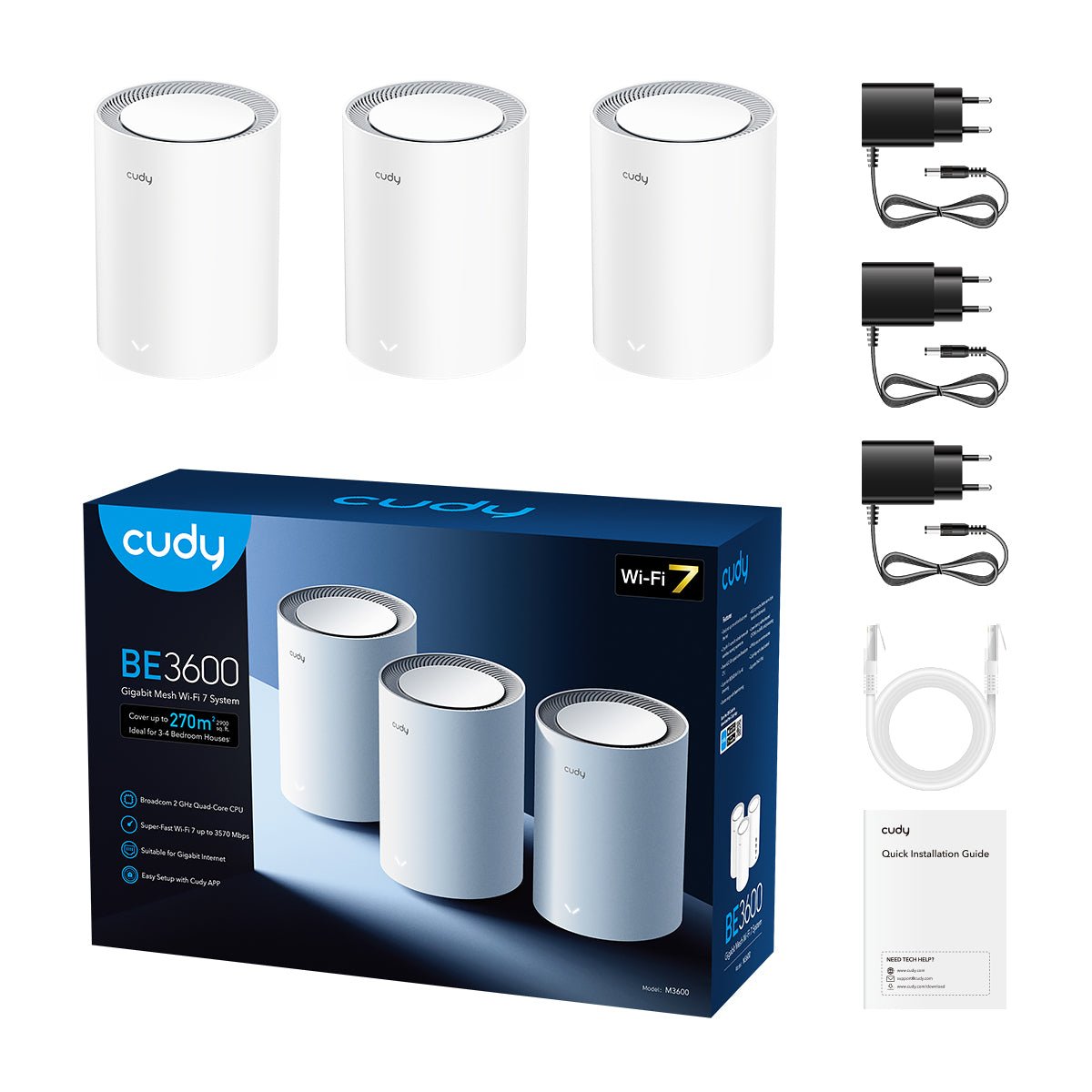 Cudy M3600 Dual-band – Nowoczesny system siatki Wi-Fi 7