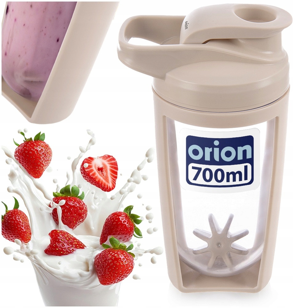 Shaker treningowy z kulką Tritan beżowy 700 ml – Idealny towarzysz aktywności
