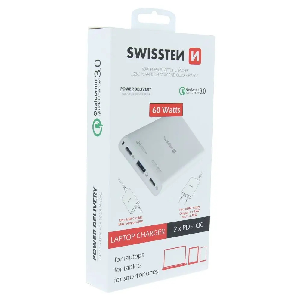Zasilacz sieciowy SWISSTEN 60W – Idealne rozwiązanie dla Twojego laptopa