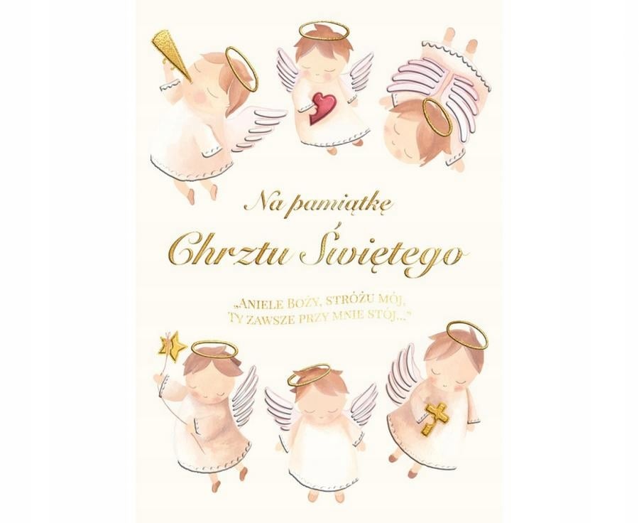Karnet A5 Chrzest - Aniołki – Elegancki sposób na wyjątkowe życzenia