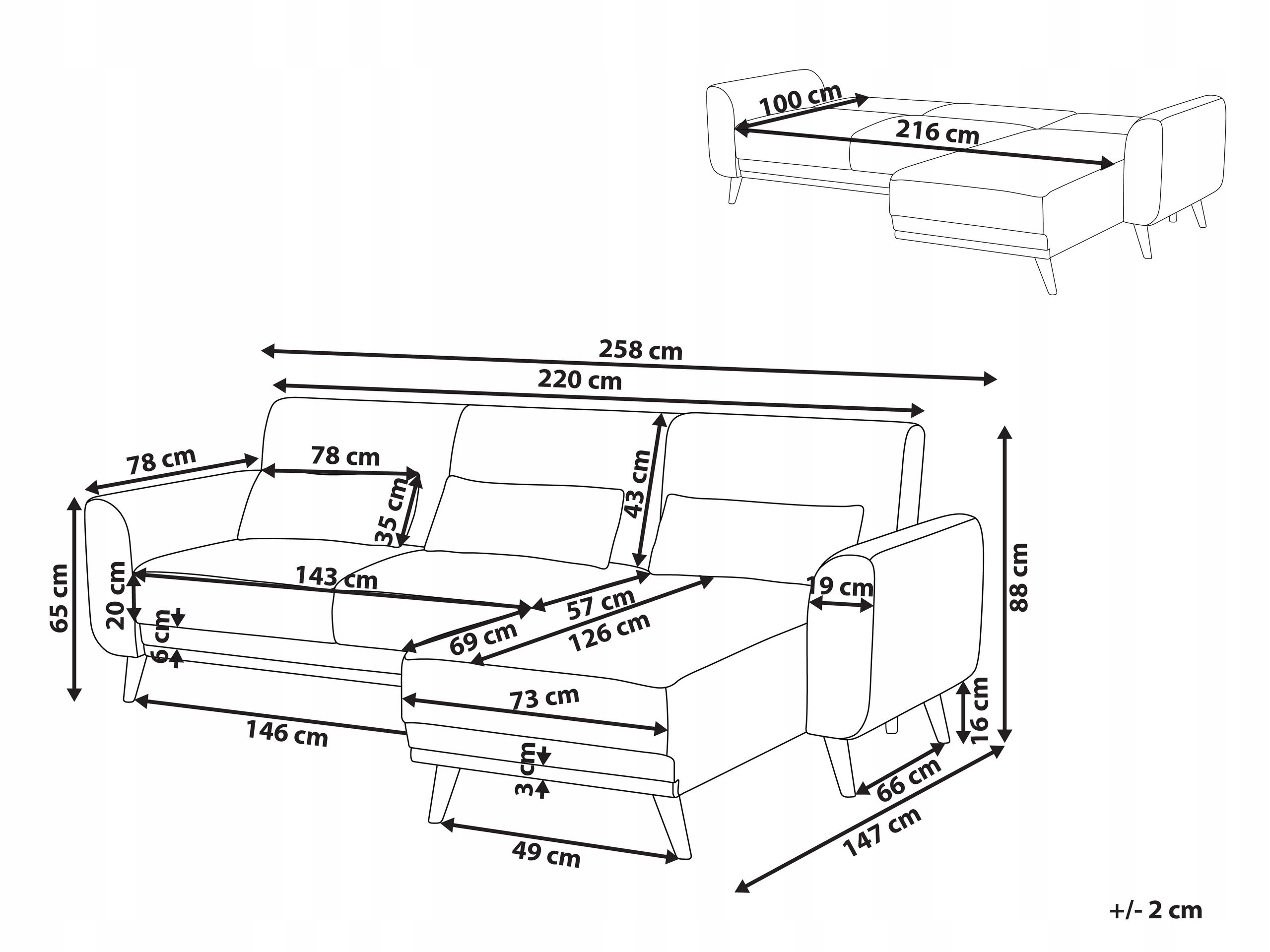 Nowoczesny design z drewnianymi nogami
