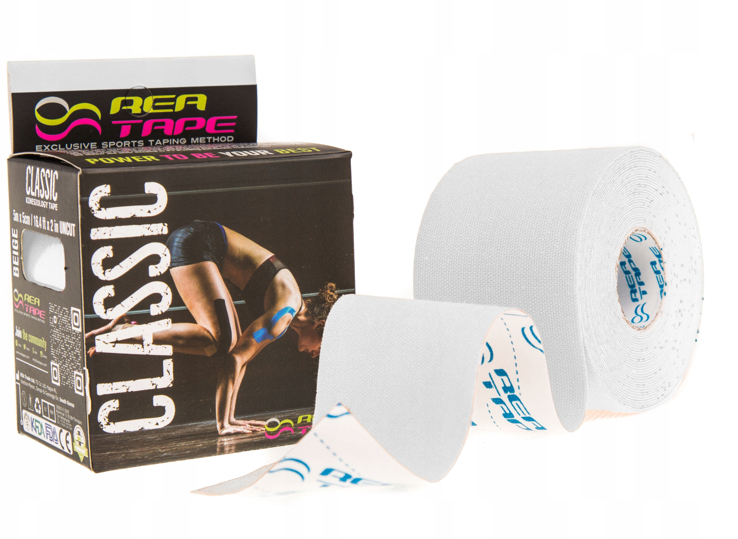 Taśma do kinesiotapingu REA TAPE Classic (Biały) – Twoje wsparcie w rehabilitacji