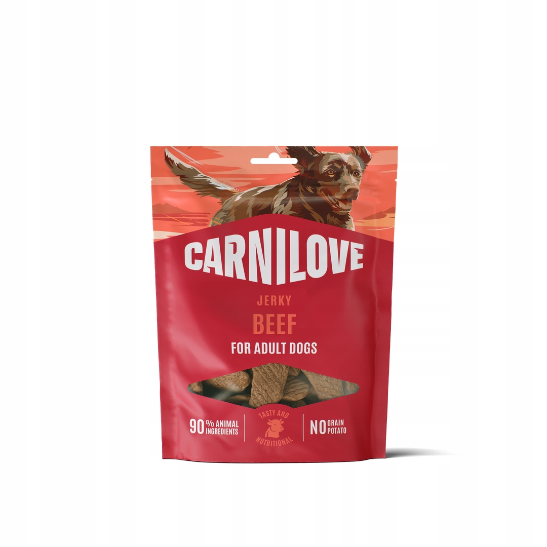 Carnilove Dog Jerky Przysmaki dla psa – Mięsne filety z wołowiną 100 g