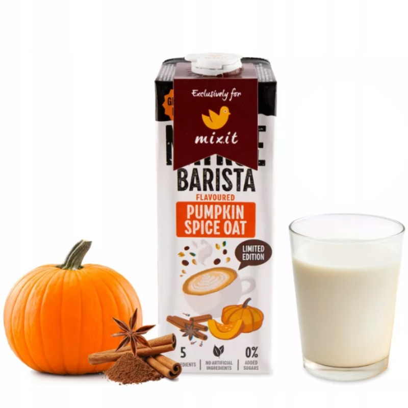 Natrue Barista Pumpkin Spice Oat Drink Gluten Free – Roślinny napój owsiany z dyni