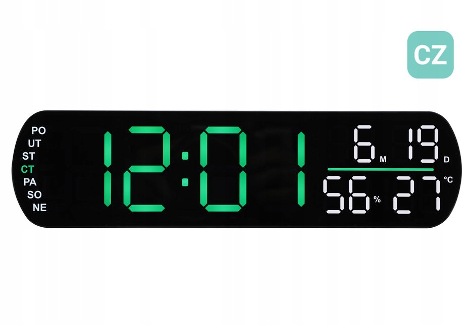 Zegar sieciowy LED JVD SB5512.4 – Nowoczesny budzik z termometrem