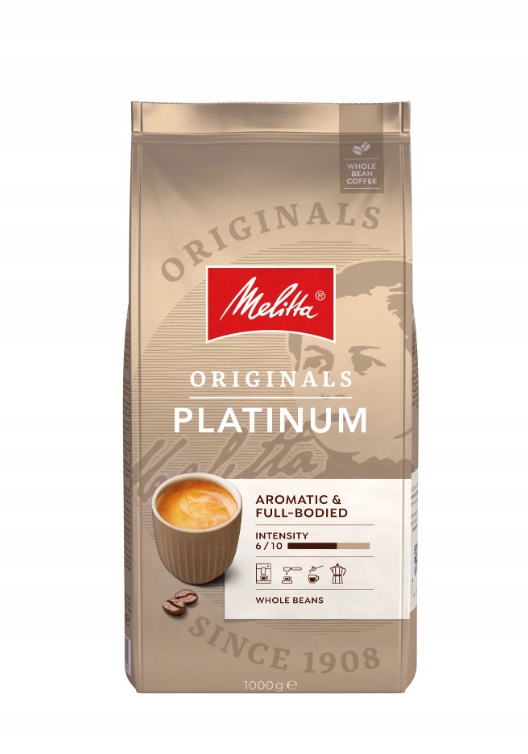 Kawa ziarnista MELITTA Originals Platinum 1kg – Doskonały wybór dla miłośników kawy