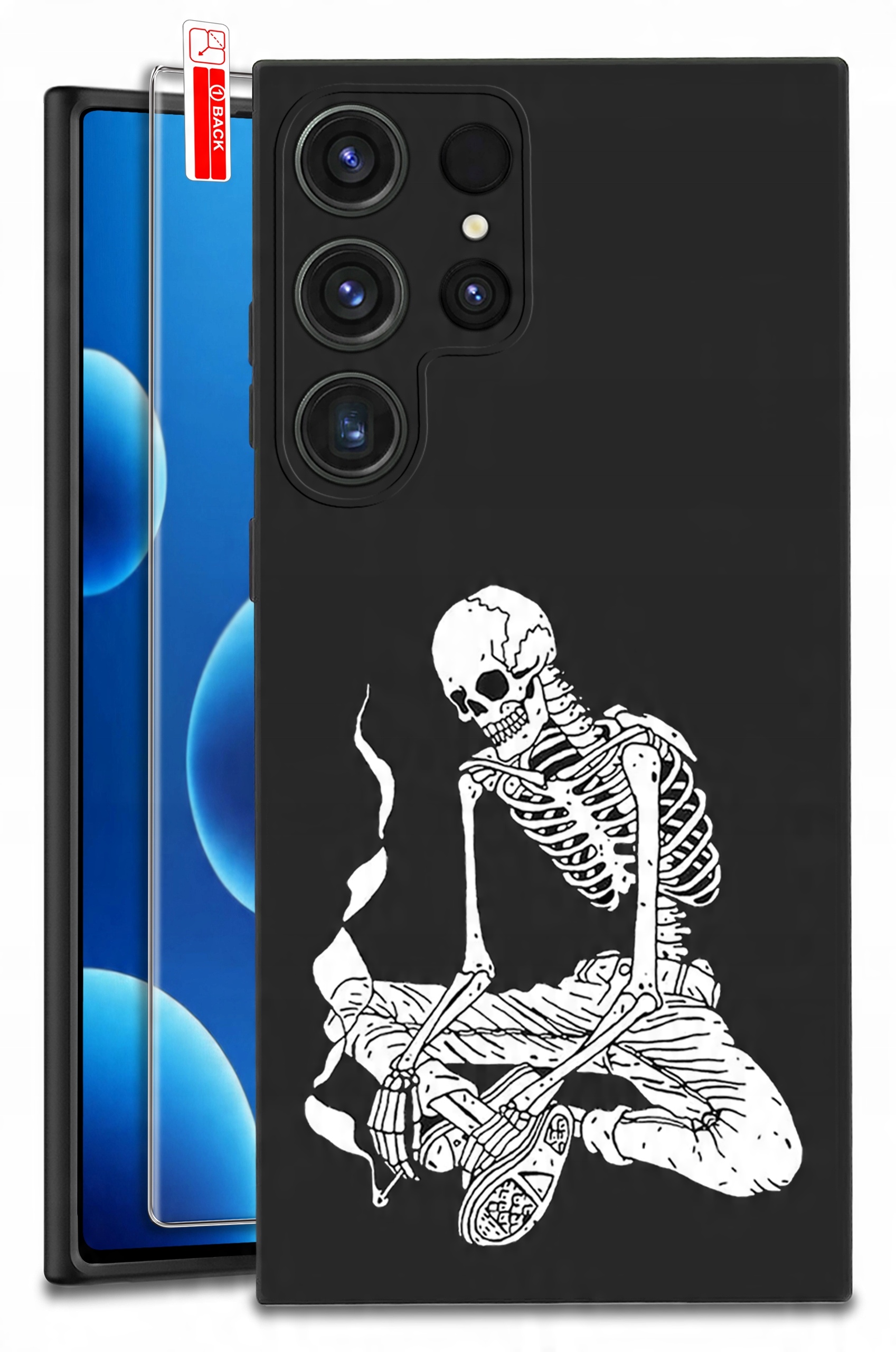 ETUI do Samsung Galaxy S25 Ultra WZORY | SILIKONOWE MATT CASE + SZKŁO HARTOWANE 9H