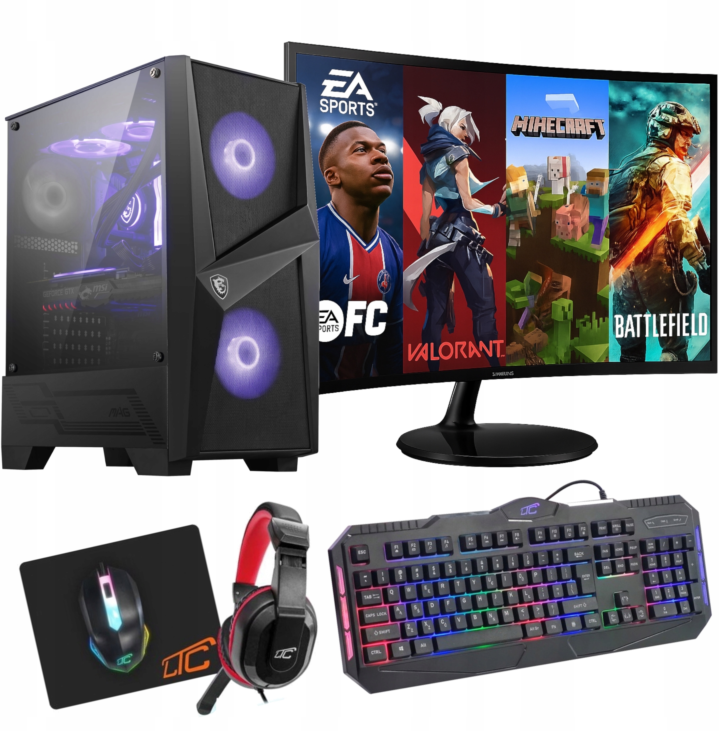 ZESTAW KOMPUTER GAMINGOWY RYZEN 7 5700G l 32 GB l RX VEGA 8 l 1TB SSD