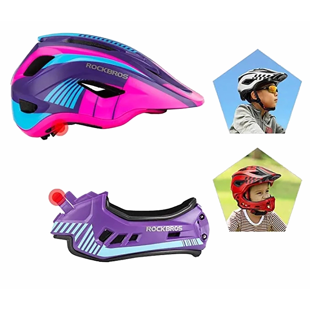 Odpinana szczęka kasku rowerowego Rockbros TT-32SBPP-S