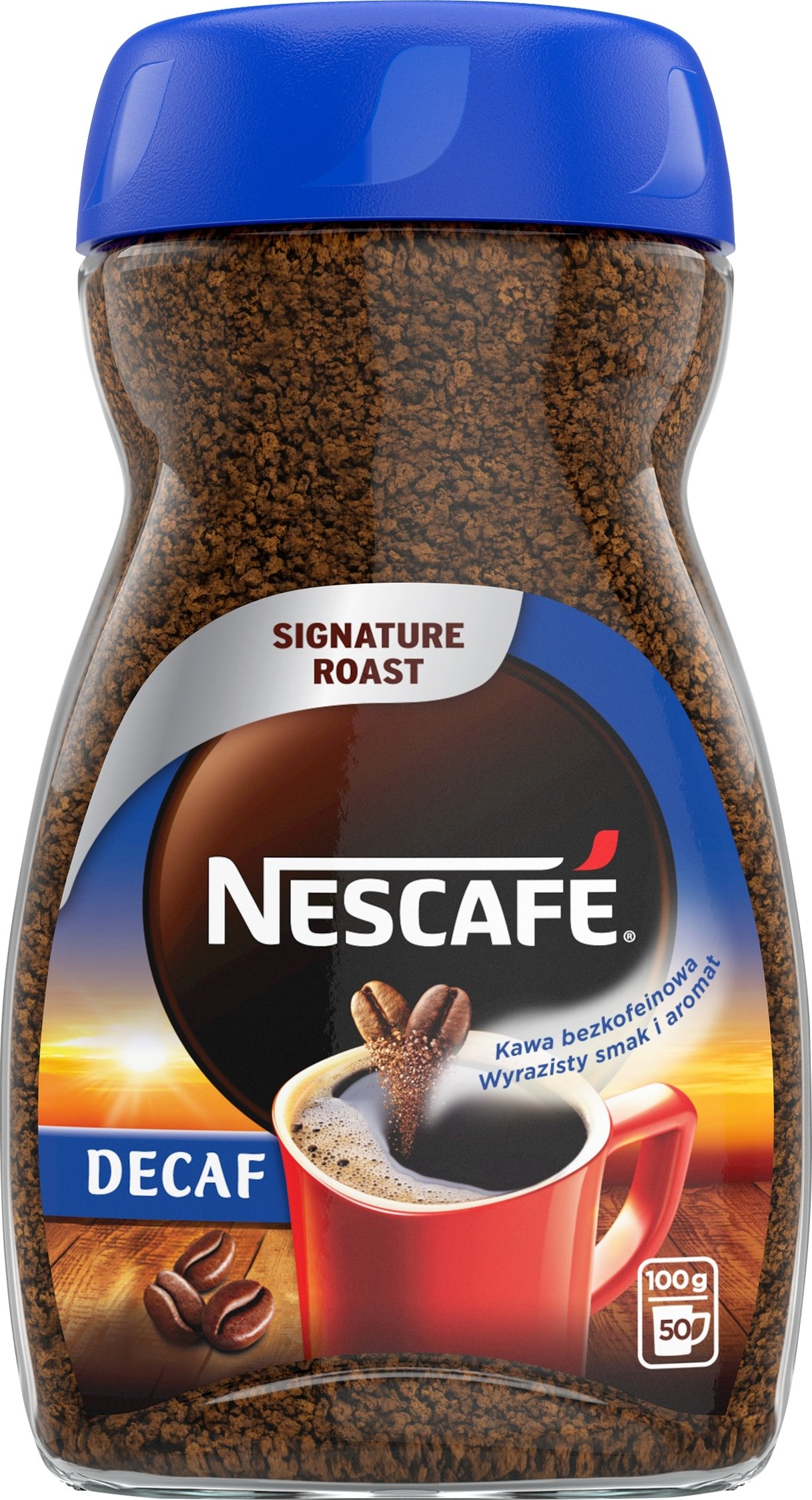 Nescafé Decaf – Bezkofeinowa kawa rozpuszczalna 100 g dla każdego miłośnika kawy