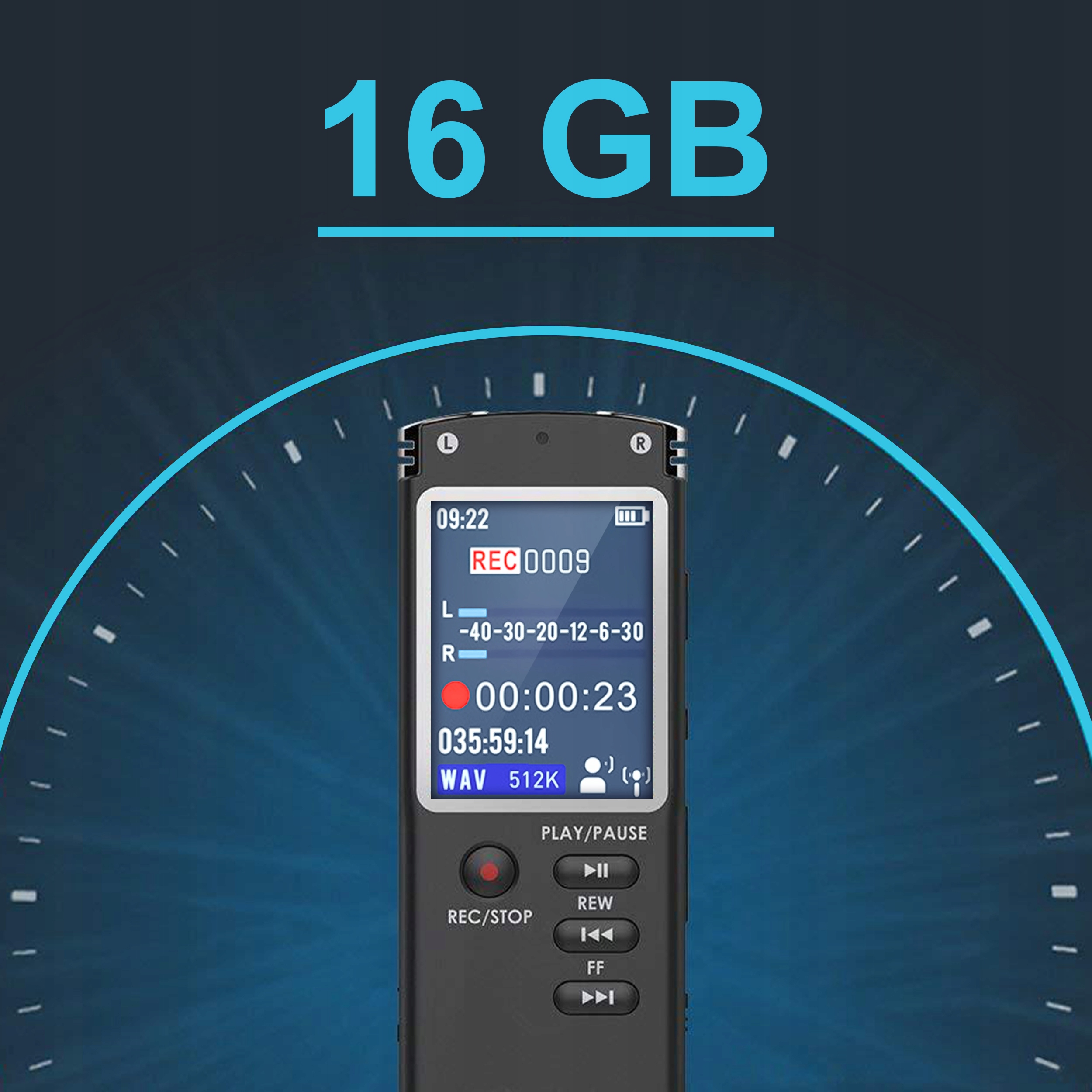 Wbudowana pamięć 16 GB – Zapisuj setki godzin nagrań