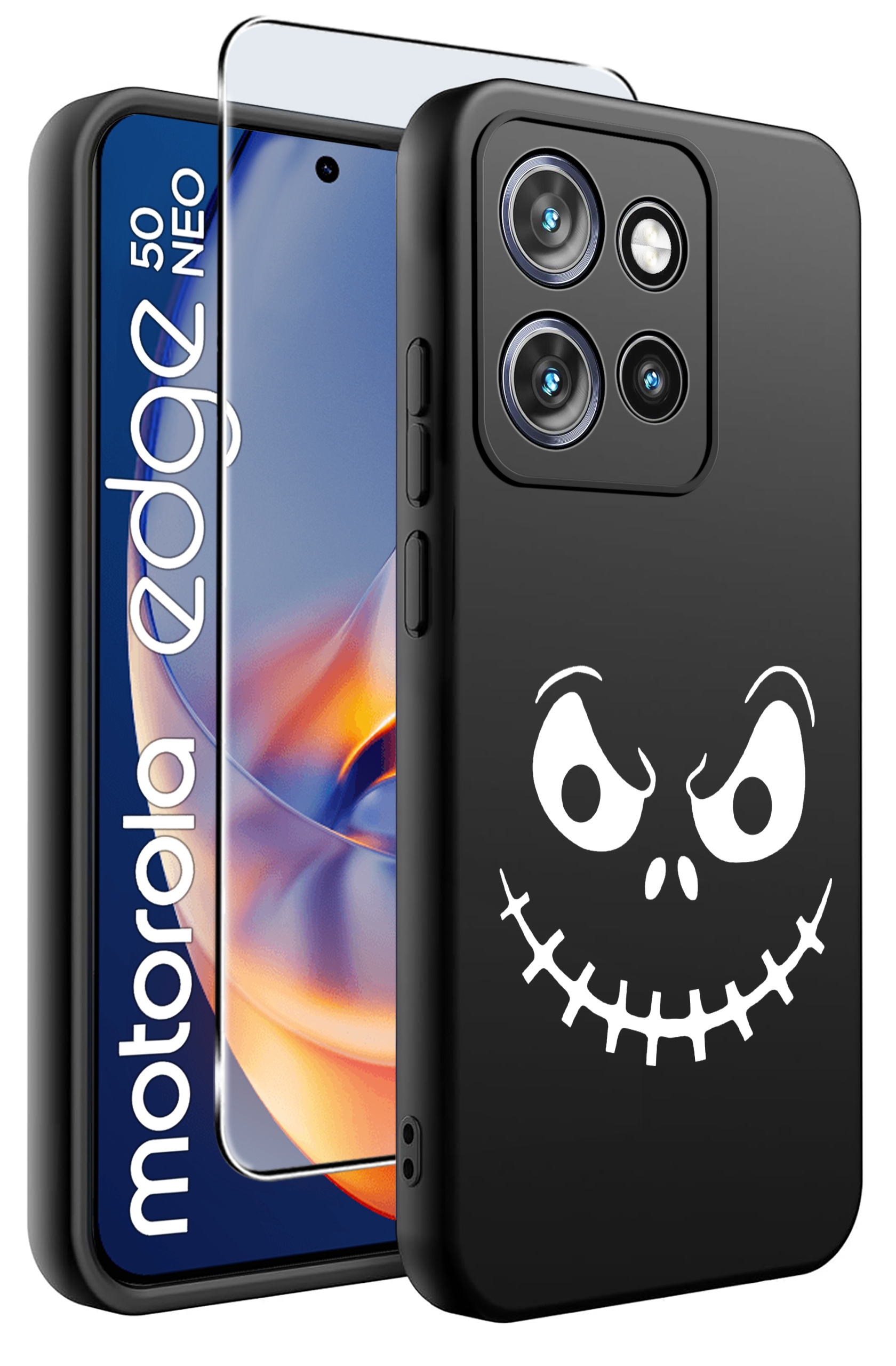 Etui do Motorola Moto EDGE 50 Neo WZORY | SILIKONOWE MATT CASE + SZKŁO HARTOWANE 9H
