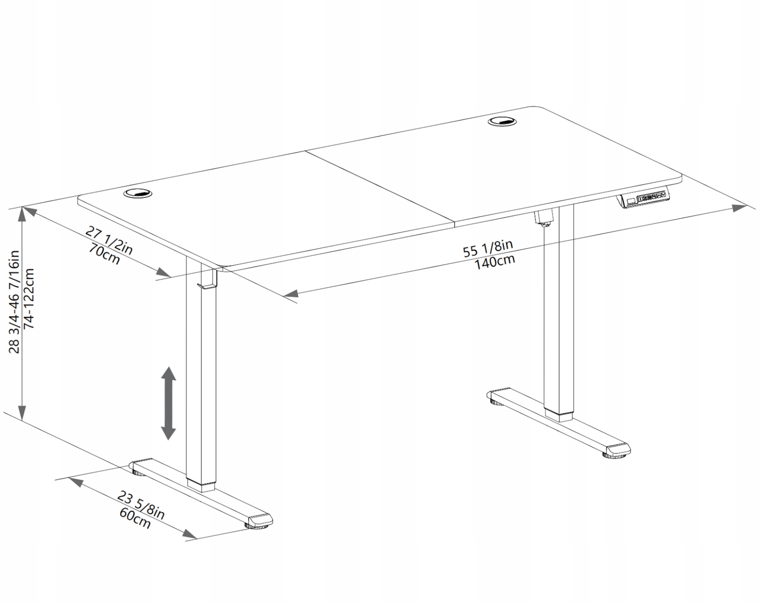 Stabilna i solidna konstrukcja biurka Triadyn