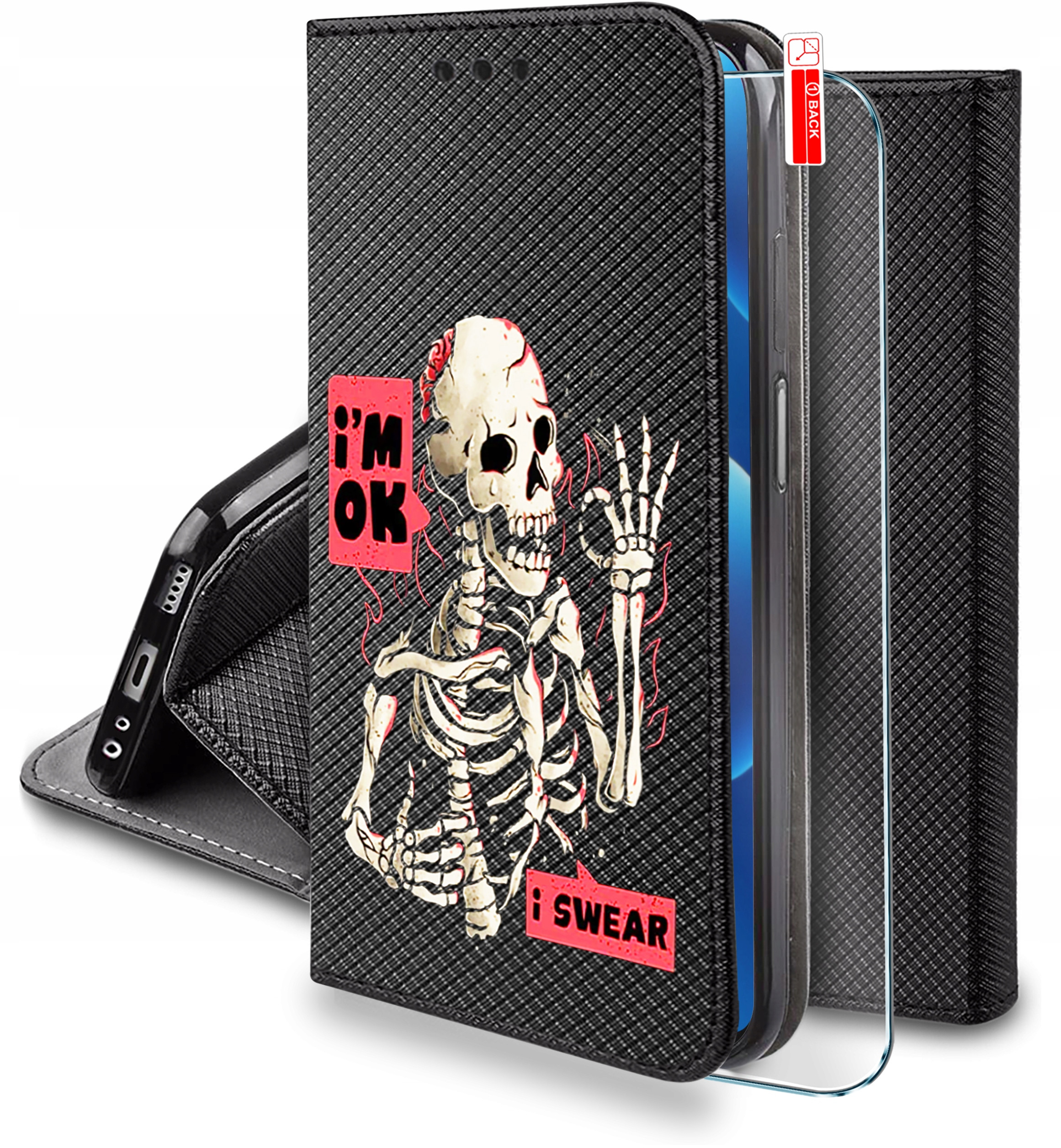 Etui do Samsung M52 5G MAGNET WZORY CASE PORTFEL + SZKŁO 9H – Ochrona i styl w jednym
