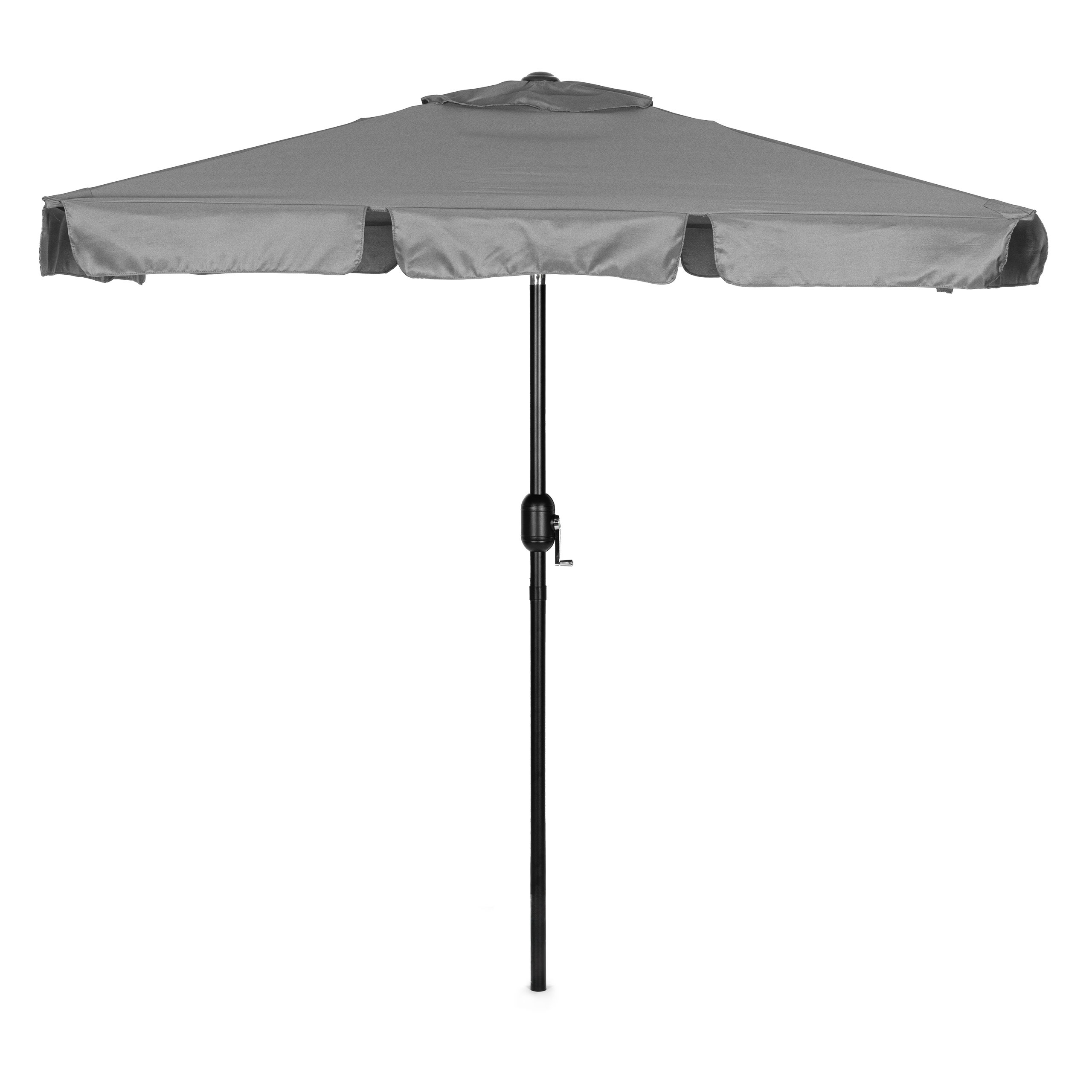 Prostokątny duży parasol ogrodowy skośny łamany z korbą szary 200x130 cm MultiGarden EDUKAMP – Idealna ochrona przed słońcem i deszczem