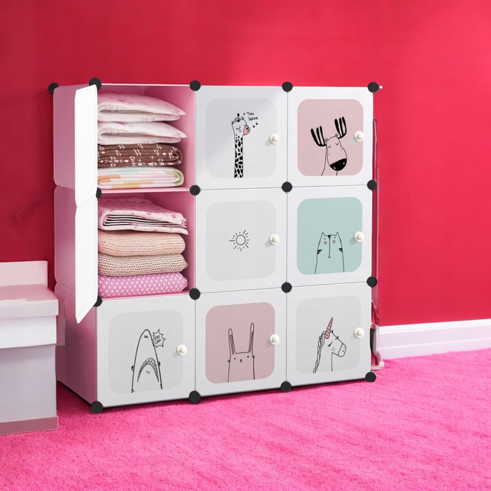 Szafa modułowa 9 klocków – Idealne rozwiązanie do pokoju dziecięcego