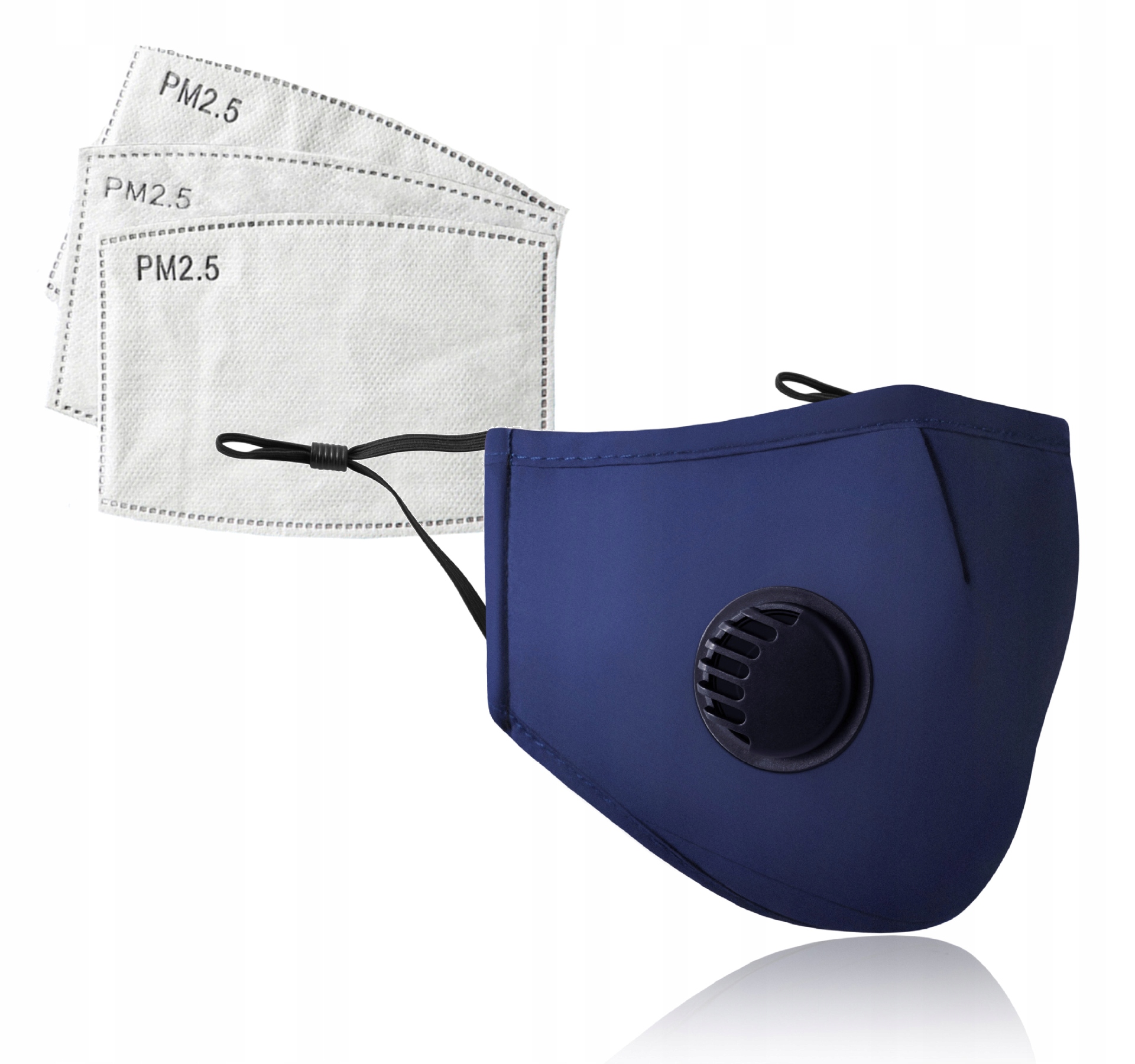 KOMPLET GRANATOWA Maska + 3x FILTR PM 2.5 – Ochrona i komfort w jednym