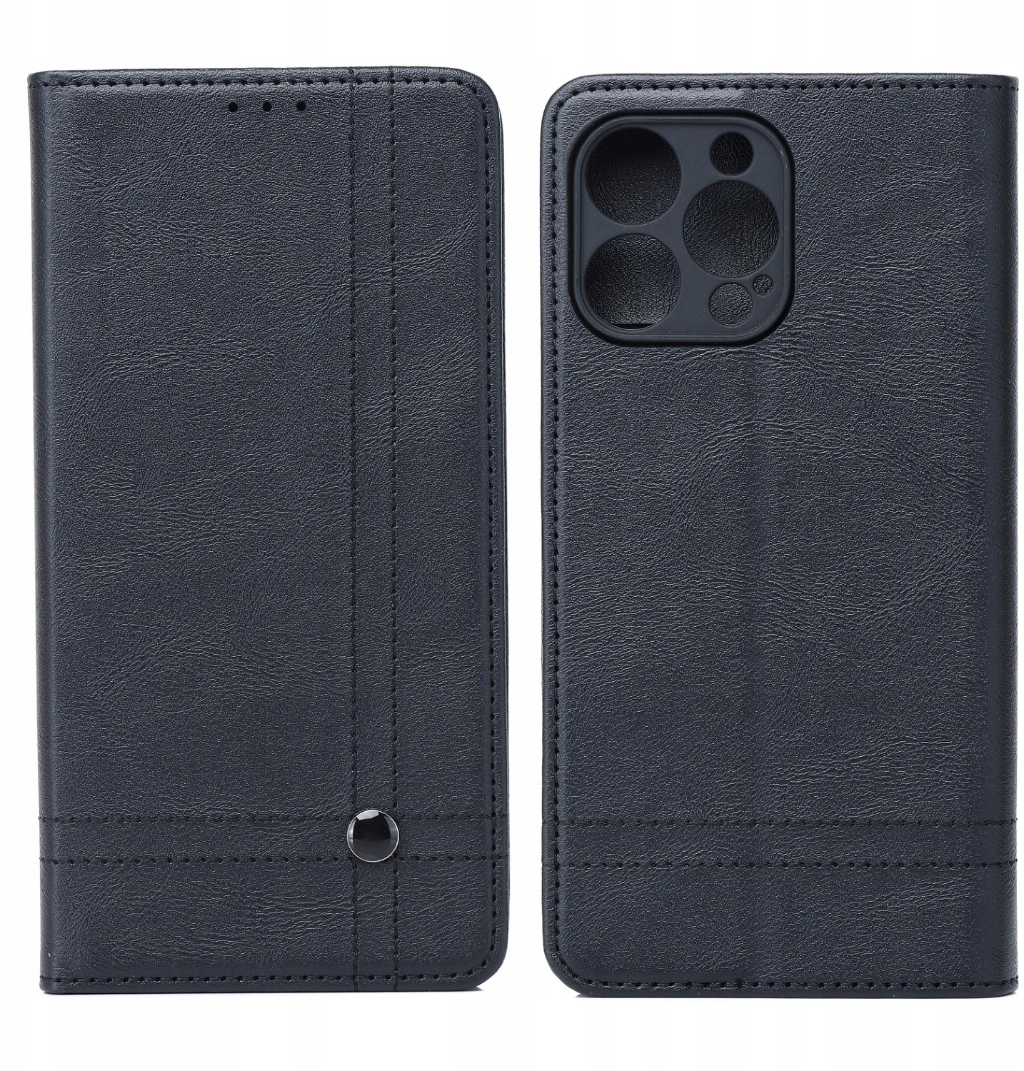 Ozdobne szwy i praktyczny guzik na klapce