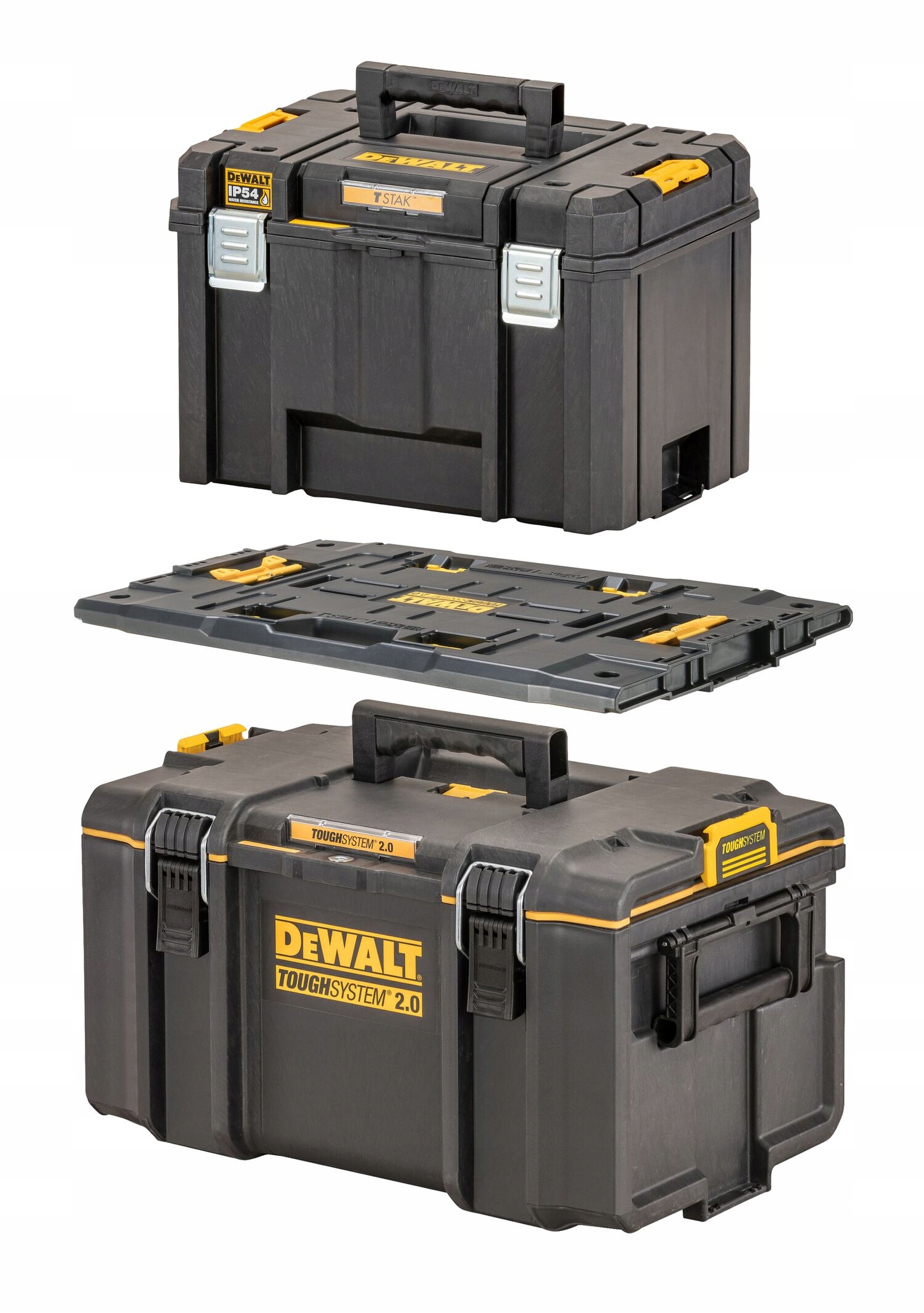 Dewalt DEWALT SKRZYNIA TOUGH SYS.2,0 DS300 + ADAPTER + SKRZYNIA TSTAK VI – Idealne rozwiązanie do przechowywania narzędzi