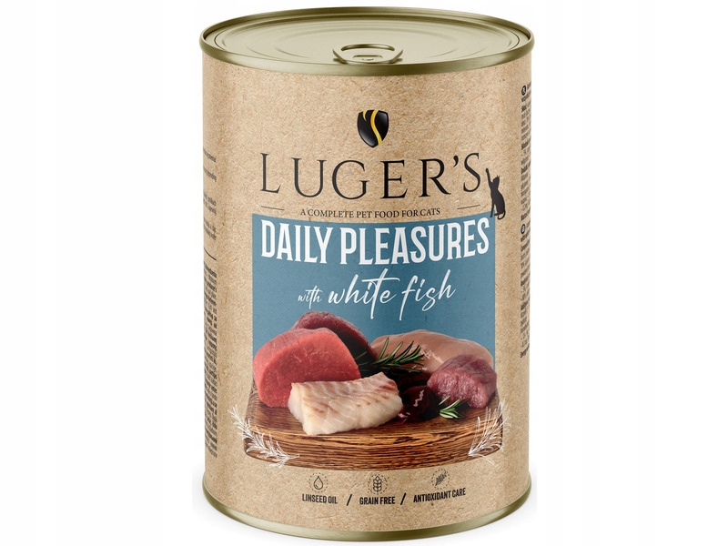 Karma mokra dla kota Luger's Daily Pleasures z białą rybą 400 g – Doskonały wybór dla Twojego pupila