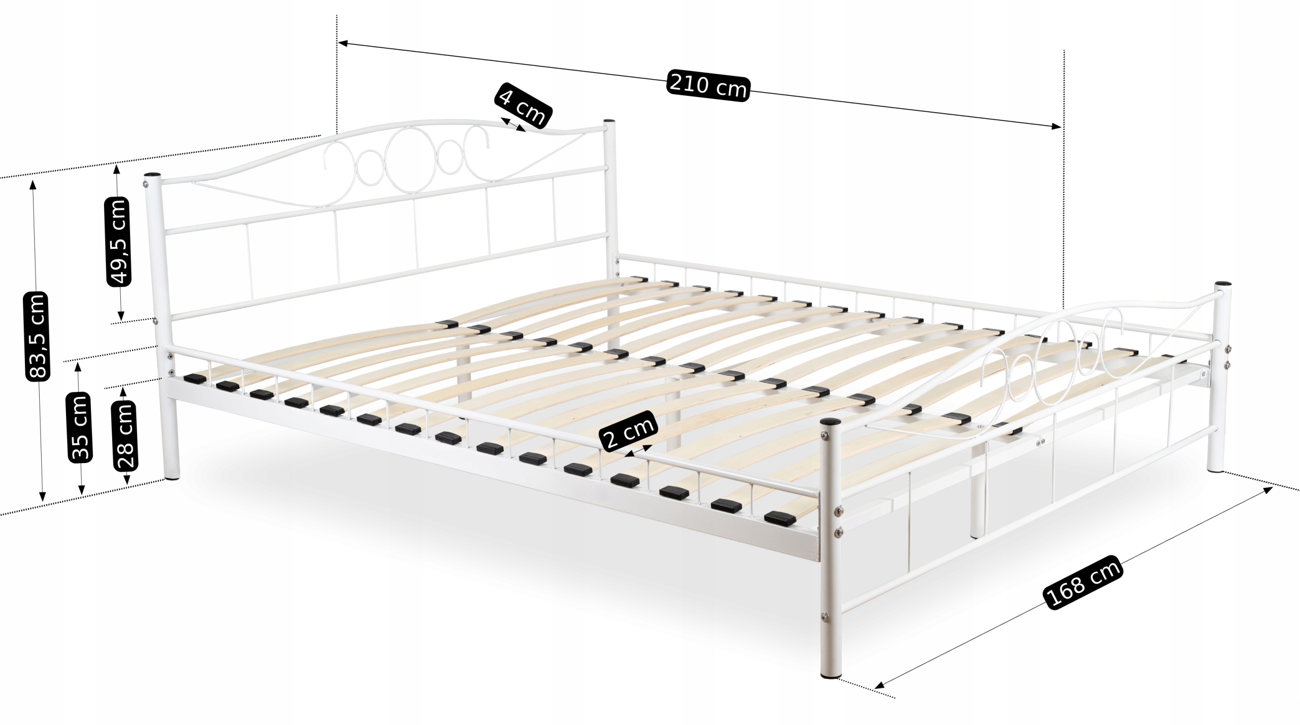 Wymiary łóżka: 160x200 cm – idealne dopasowanie do każdej sypialni