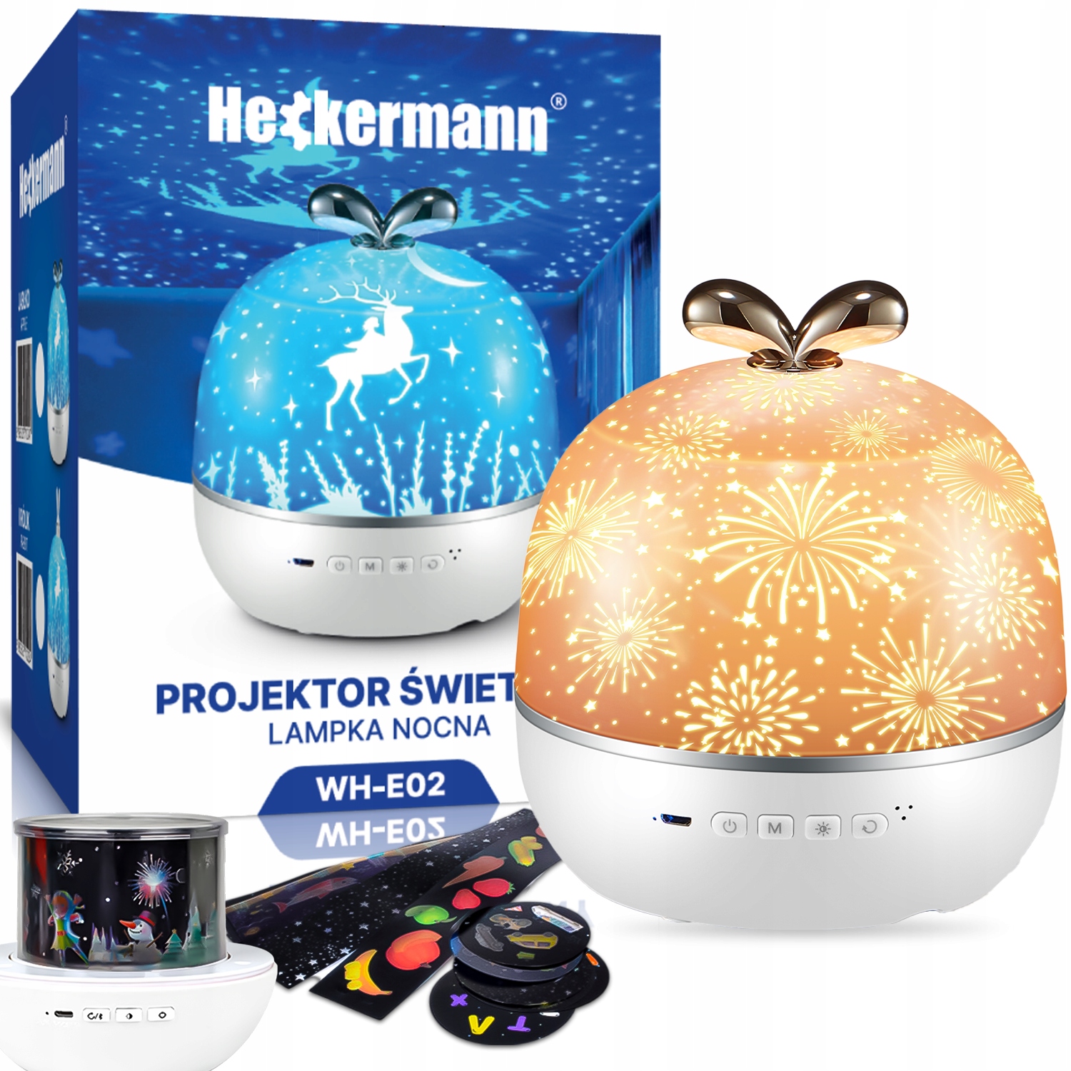 Projektor gwiazd LED Heckermann WH-E02 Jabłko – Stwórz magiczną atmosferę w pokoju dziecka