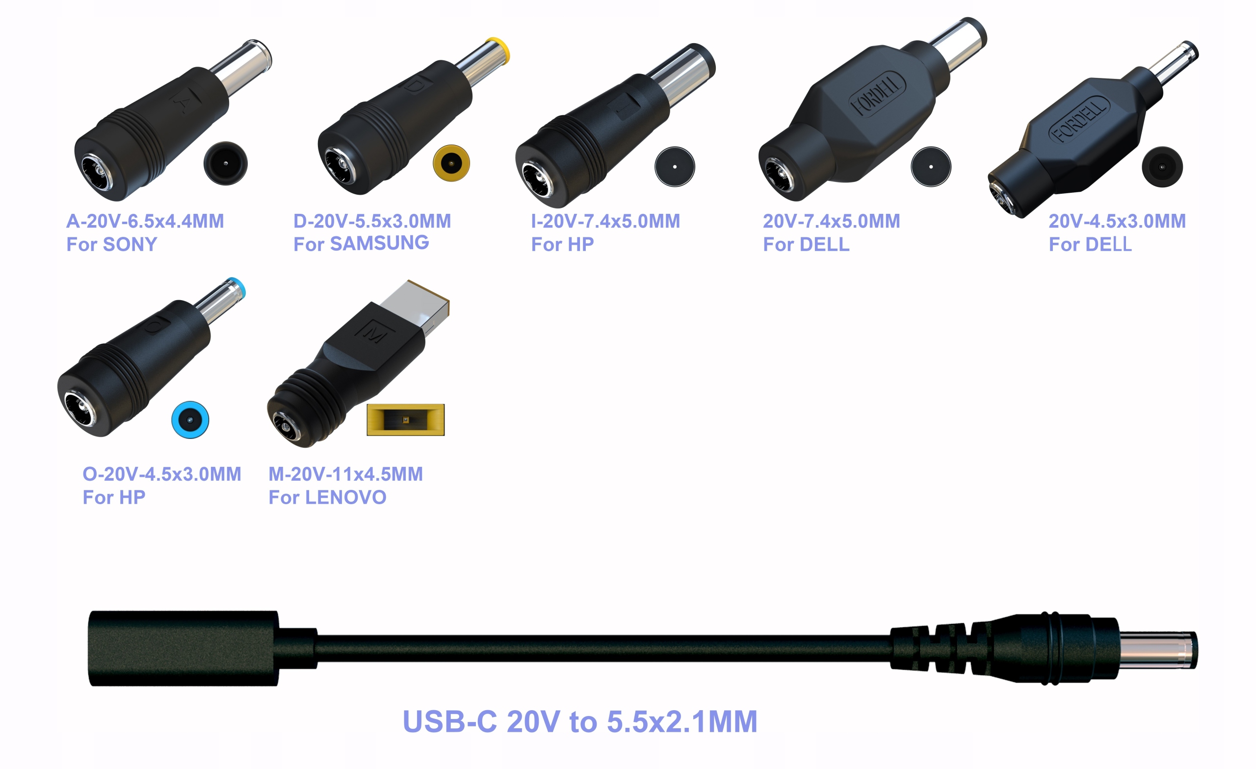 Zestaw koncówek – 7 różnych końcówek do różnych modeli