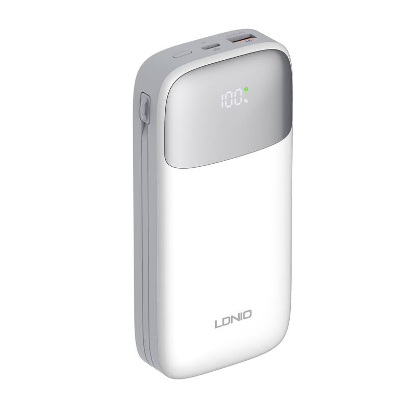 Powerbank LDNIO PQ20 22.5W 20000mAh USB-C, Lightning (biały) – Niezawodne źródło energii