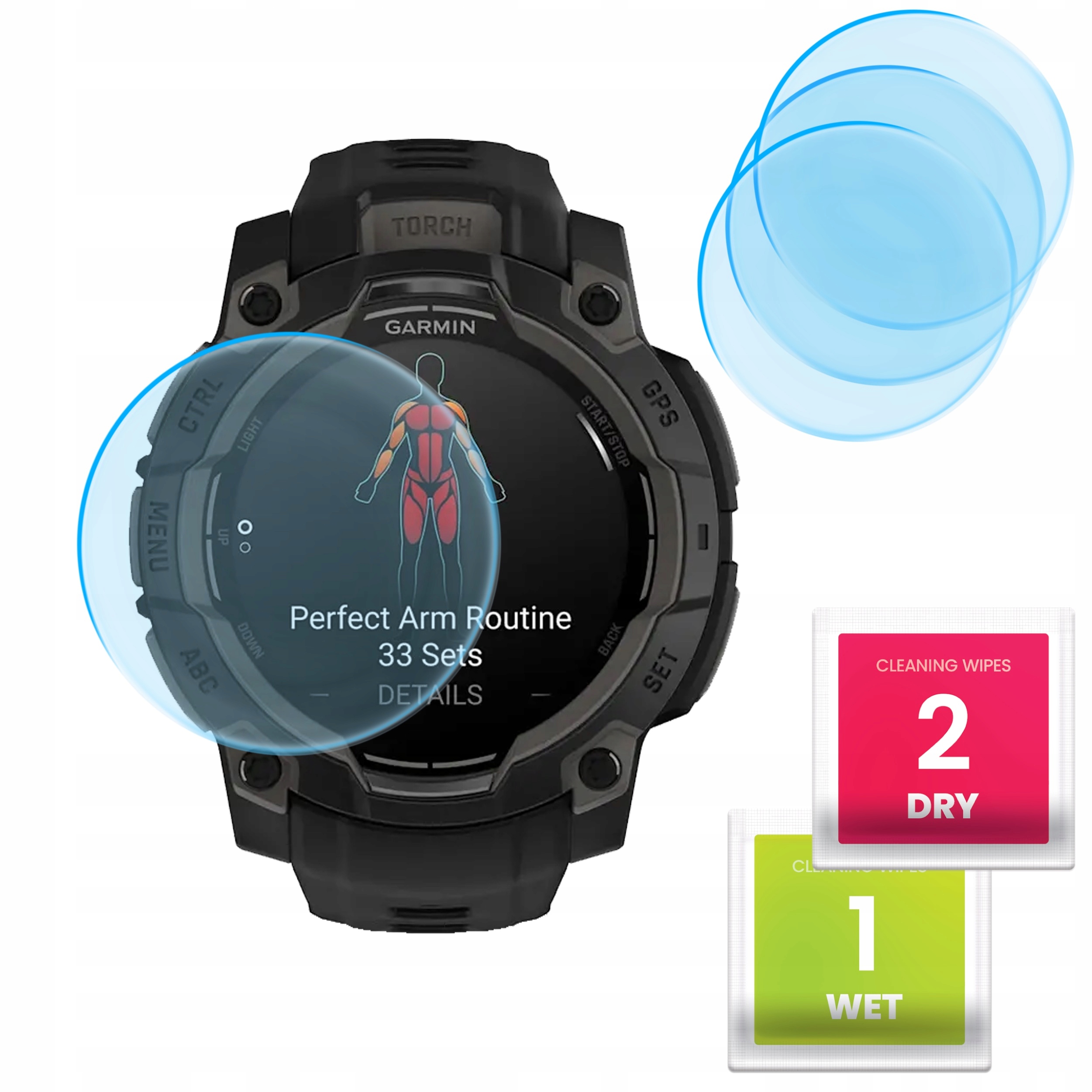 3-PAK Szkło Hybrydowe do Garmin Instinct 3 (wersja 45 mm) – Maksymalna Ochrona Ekranu