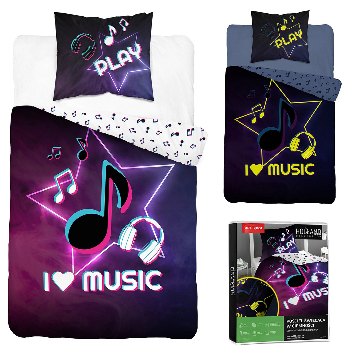 Pościel 140 x 200 2cz FLUO Młodzieżowa Jaime 4728A – Magia kolorów w Twoim pokoju