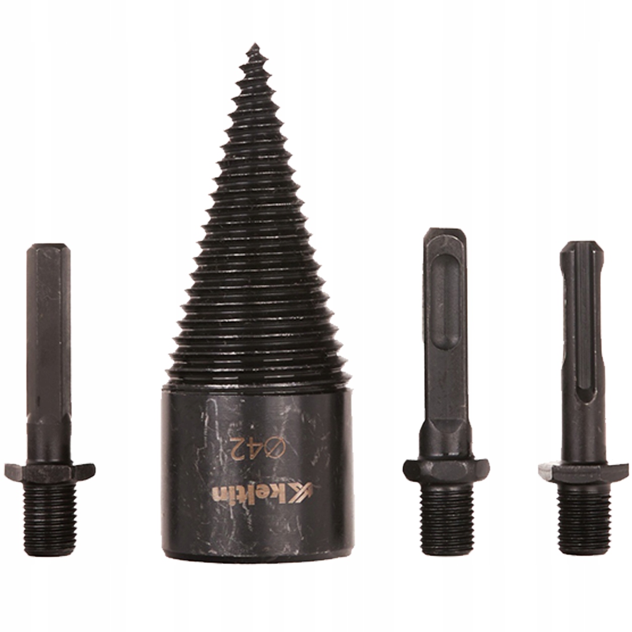 KELTIN Wiertło – świder do łupania drewna 42mm + zestaw adapterów 3szt.