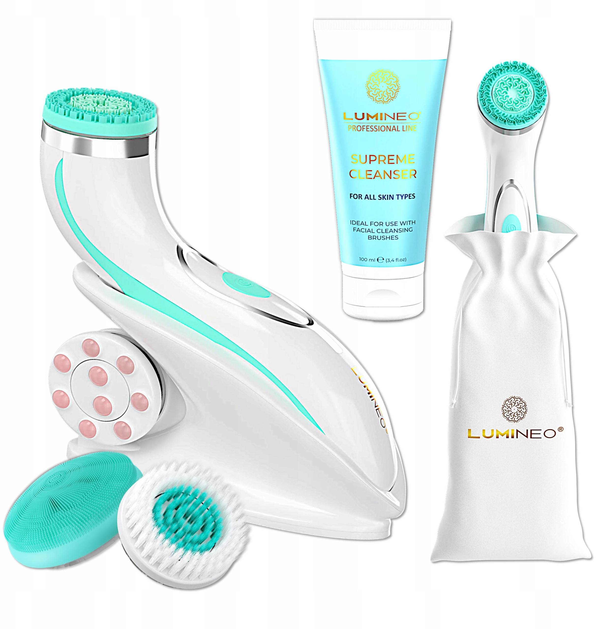 Lumineo Professional line szczoteczka do twarzy Brush Pro turkusowa – Innowacyjna pielęgnacja dla Twojej skóry