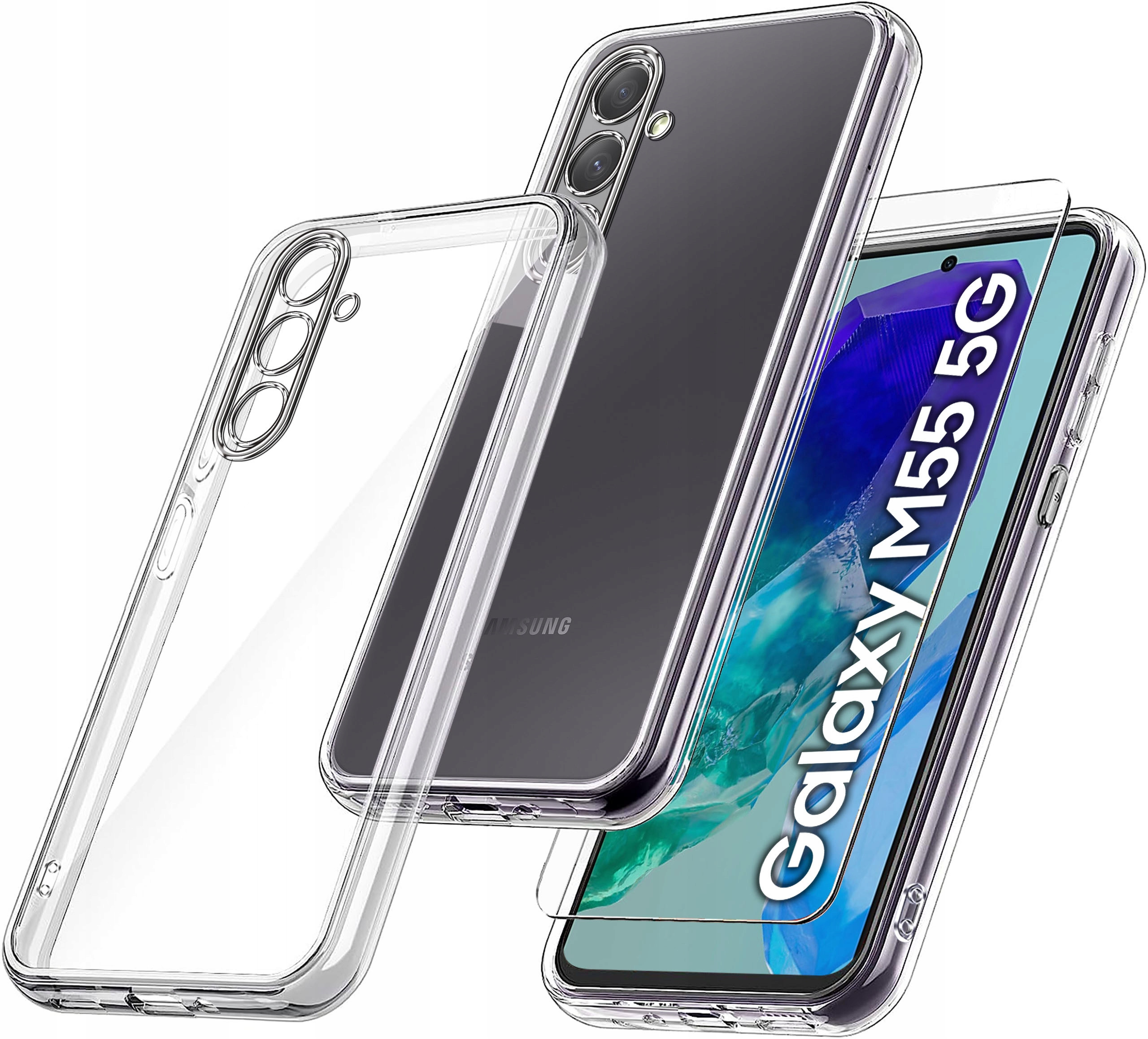 Etui do Samsung Galaxy M55 5G WZMACNIANE 360 CLEAR – Pełna ochrona dla Twojego smartfona
