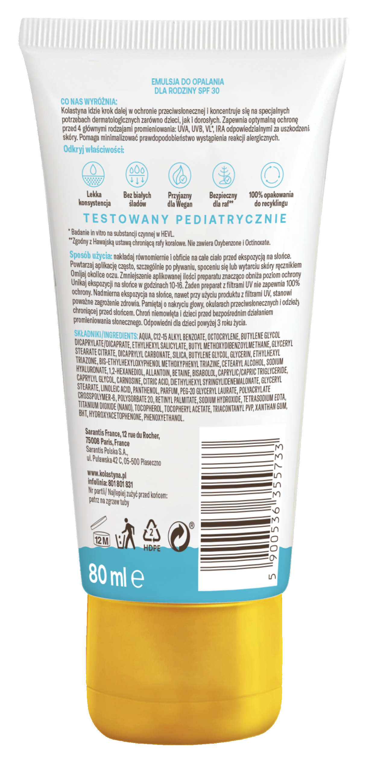 Sposób użycia emulsji do opalania