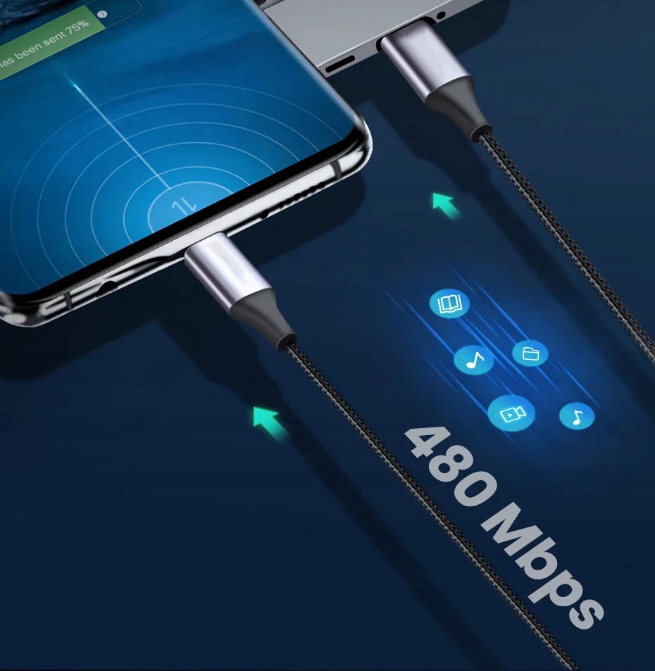 Kabel USB-C - USB-C 1 m Czarny – Szybkie ładowanie i niezawodna transmisja danych