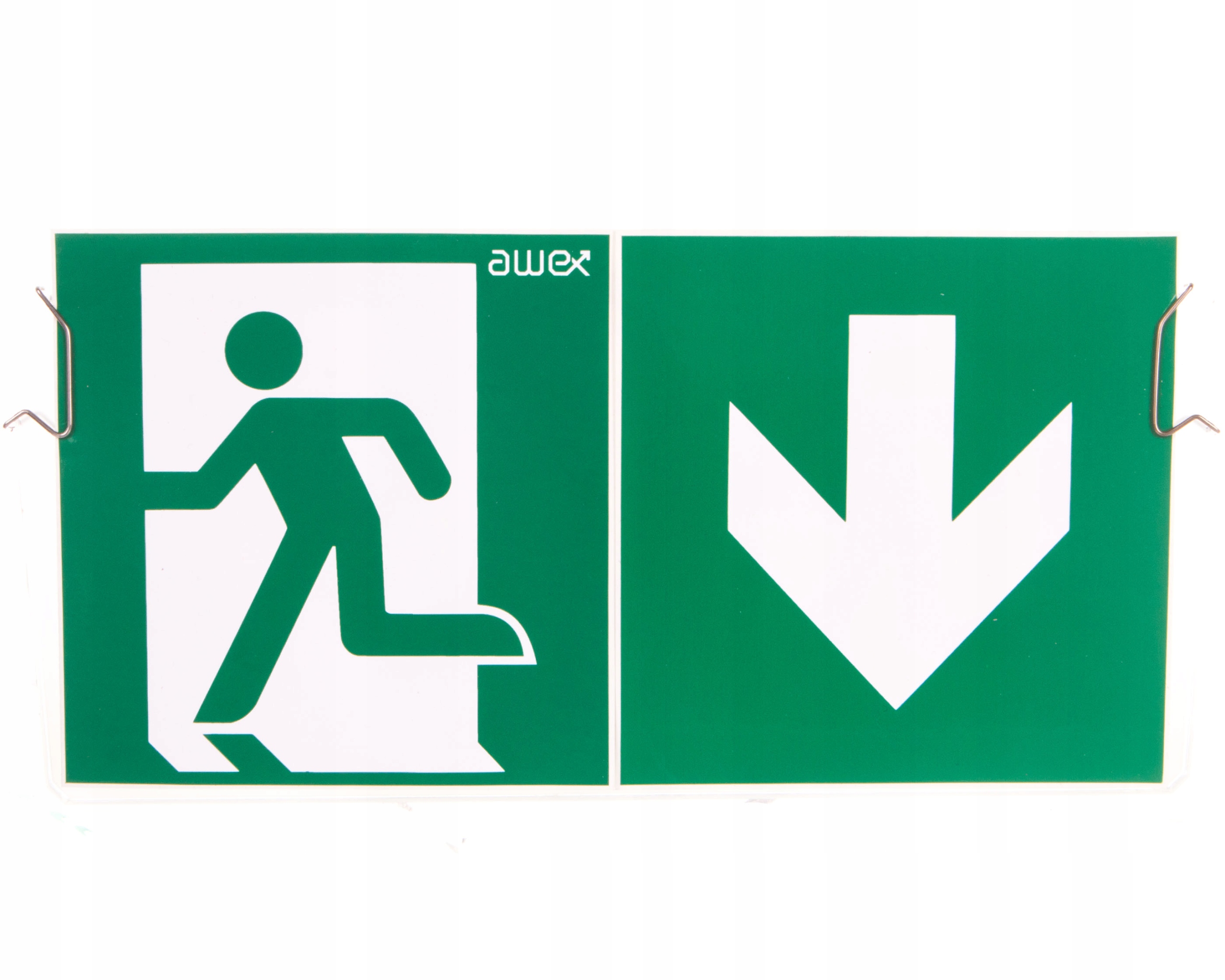 Plexa EXIT P + sprzężyny mocujące + piktogram PU31 PU41 – Bezpieczne oznakowanie awaryjne