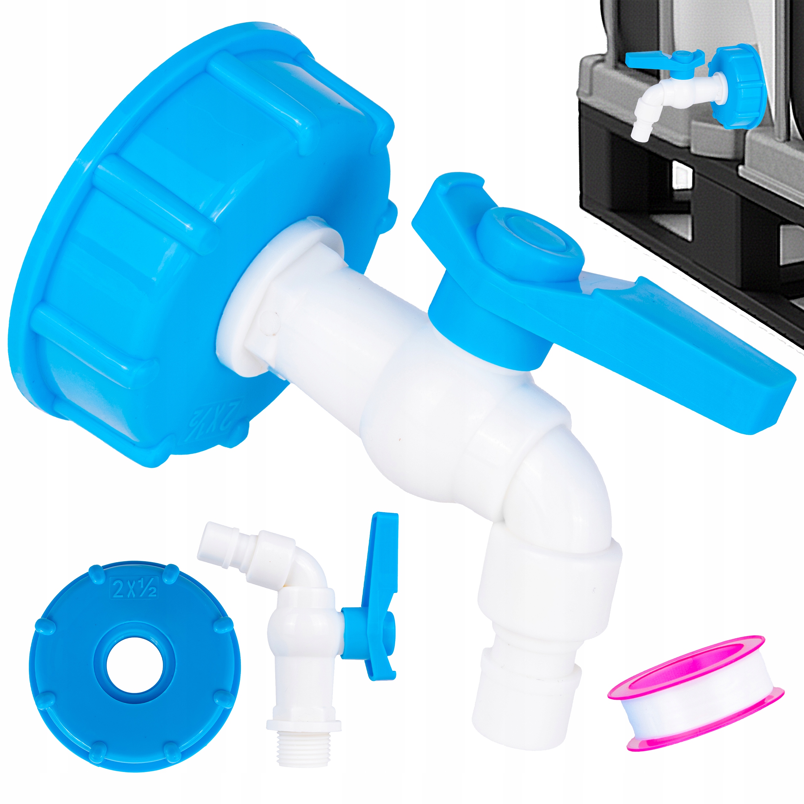 Zestaw – IBC nakrętka S60x6 + kran 1/2