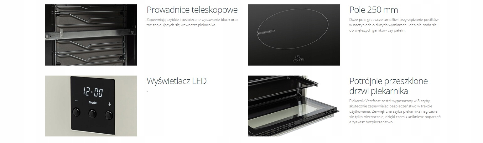 Indukcyjna płyta grzewcza z 5 polami – Szybkie gotowanie