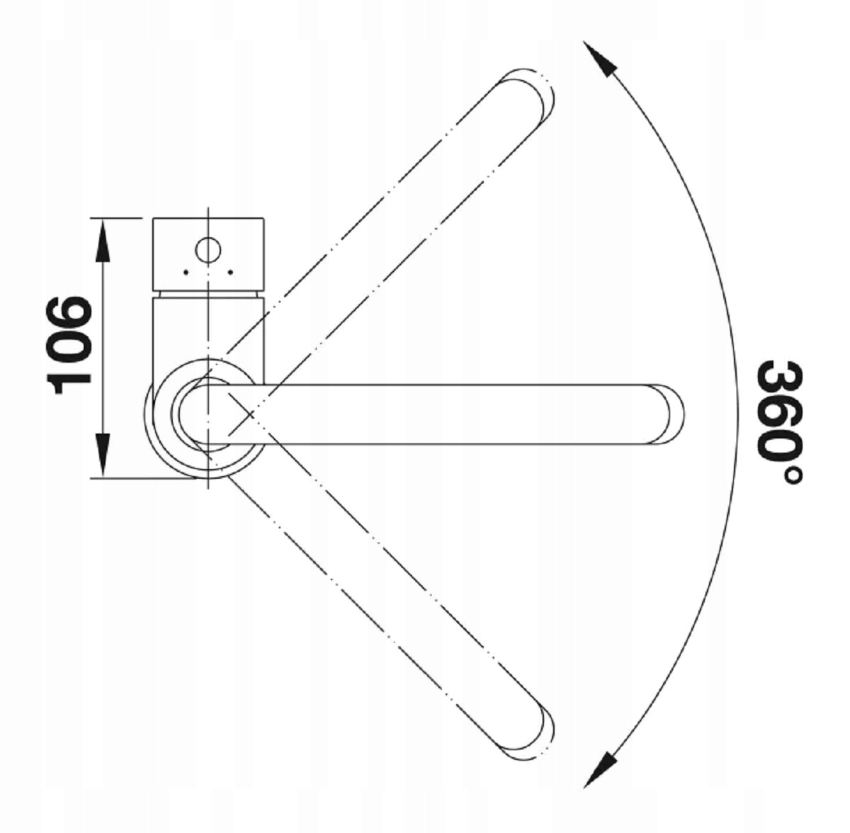 Ruchoma wylewka z kątem obrotu 360°