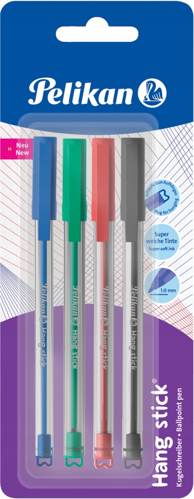 Długopis Pelikan Hang Stick 1mm – Wygodne pisanie w czterech kolorach