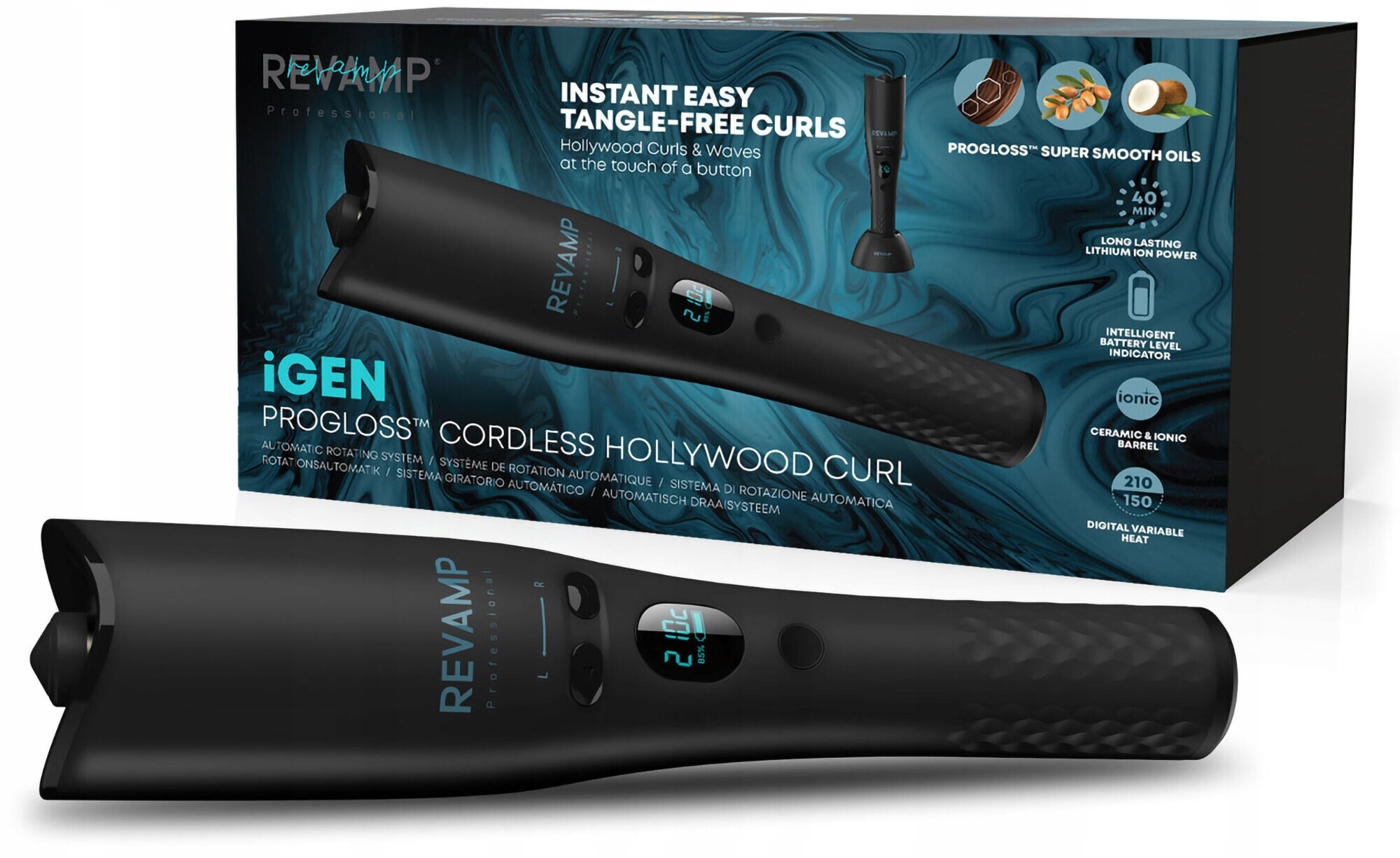 Lokówka automatyczna Revamp iGEN Progloss Cordless Hollywood Curl CL-2750 – Twój nowy sposób na perfekcyjne loki