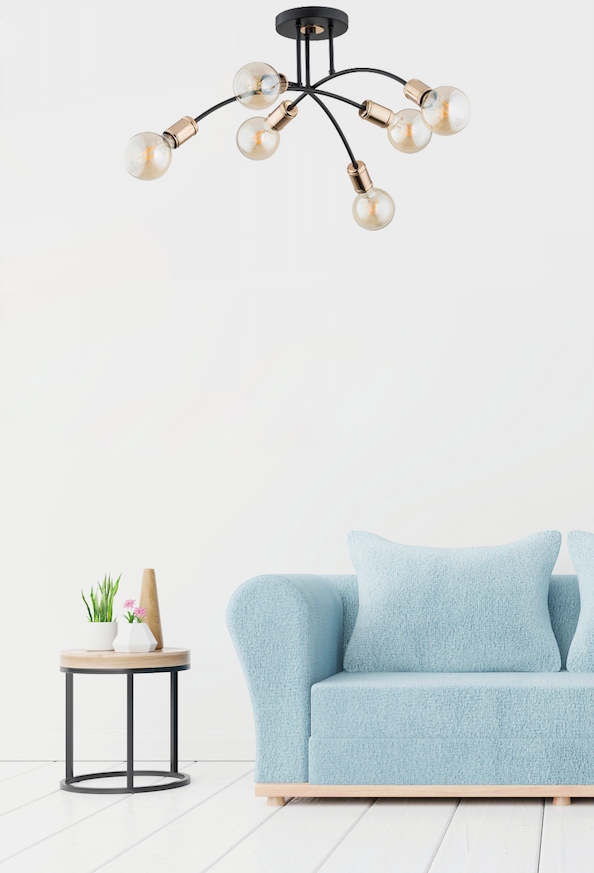 Materiał wykonania: metal w kolorze czarnym i bursztynowym