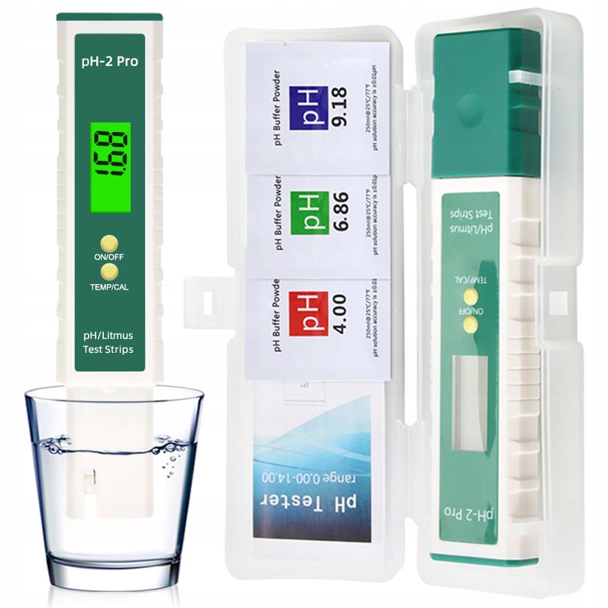 Miernik pH Wody z Przyciskiem Zielonym pH-2Pro – Precyzyjne pomiary dla Twojego ogrodu