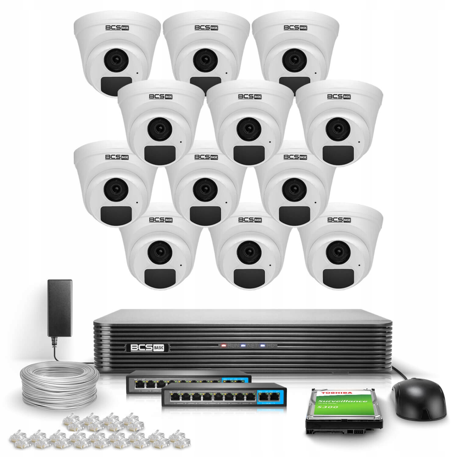 Monitoring IP 5Mpx BCS Basic 2K+ 1TB H265 – Kompletny zestaw do monitoringu