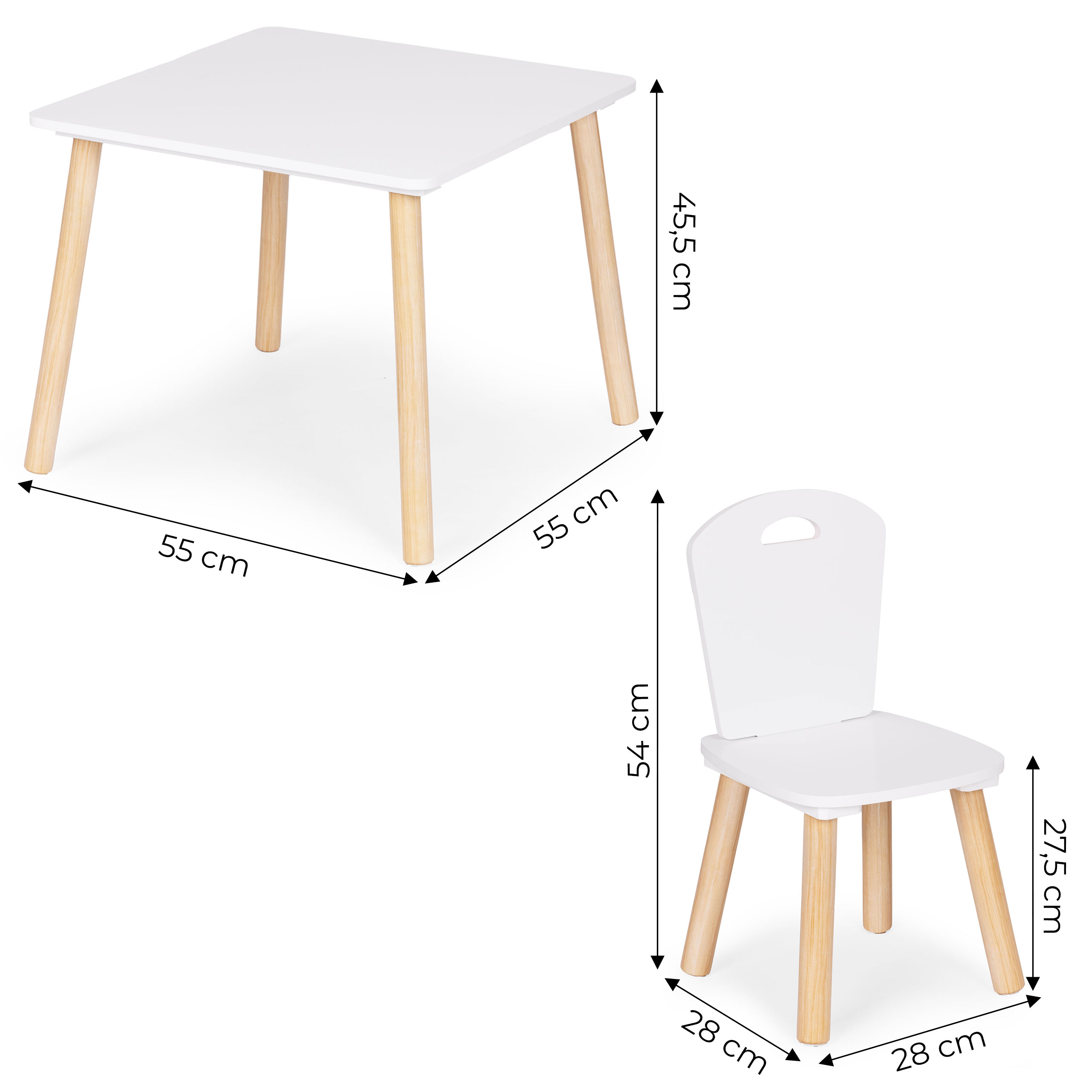 Stabilna konstrukcja z drewna i płyty MDF