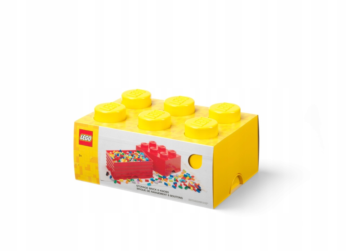 LEGO Classic 40000802 – Pojemnik klocek LEGO Brick 6 - Żółty – Idealne rozwiązanie do przechowywania