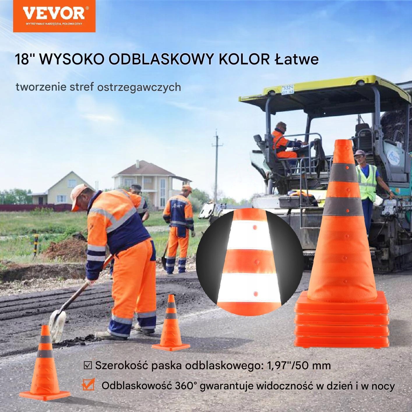 Wysoka widoczność dzięki odblaskowym pasom