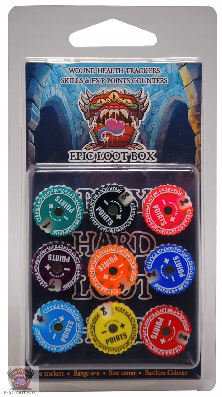 Epic Loot Box: Trackery 20 mm 0-9 – Doskonałe do gier planszowych